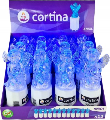 Anioł led wkład do zniczy BLUE [12/96]