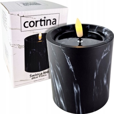 Świeca LED efekt marmuru 9cm x 10cm BLACK [6/36]