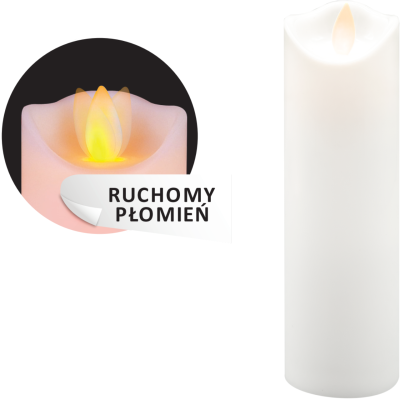 Świeca LED 17,5cm ruchomy płomień - WW [12/72]