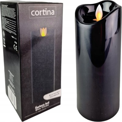 Świeca LED z efektem ruchomego płomienia 17,5cm - BLACK [12/72]