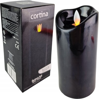 Świeca LED z efektem ruchomego płomienia 15cm - BLACK [12/72]