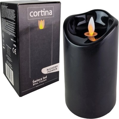 Świeca LED z efektem ruchomego płomienia 12,5cm - BLACK [12/72]