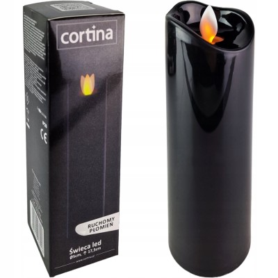 Świeca LED z efektem ruchomego płomienia 17,5cm  - BLACK [12/72]