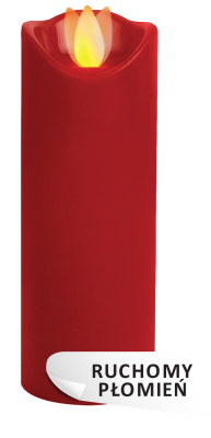 Świeca LED z efektem ruchomego płomienia 12,5cm - RED [12/72]