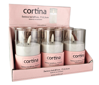 Świeca w tubie dekoracyjna LED 12,5cm x 7cm - WW [6/48] 