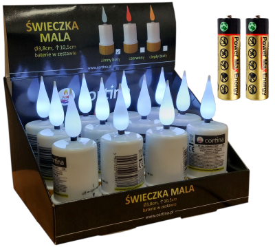 Świeczka LED z złotą podstawą CW [12/144]