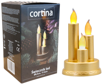 Świecznik potrójny LED na baterie - GOLD [8/32]   