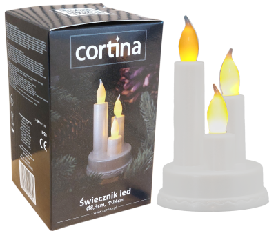Świecznik potrójny LED na baterie - WHITE [8/32] 