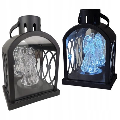 Latarenka z aniołek na baterie czarne  [12/12] 