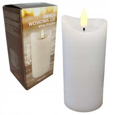 Świeca woskowa LED dekoracja 12,5 cm x 7 cm [6/24]