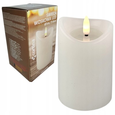 Świeca woskowa LED dekoracja 10 cm x 7 cm [6/24]