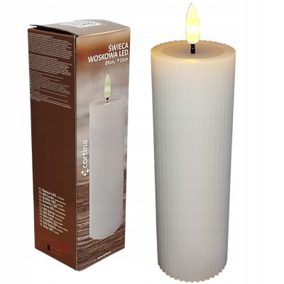 Świeca woskowa LED na baterie dekoracja 15 cm x 5 cm  [12/36]