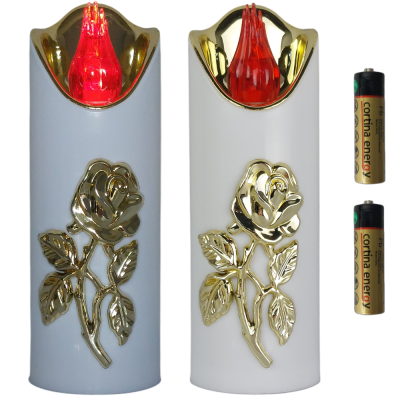 Świeca LED na baterie RICO FLOWER RÓŻA 15cm WG/R [12/72]  