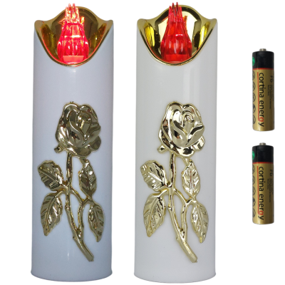 Świeca LED na baterie RICO FLOWER RÓŻA 17,5cm WG/RED [12/72]  