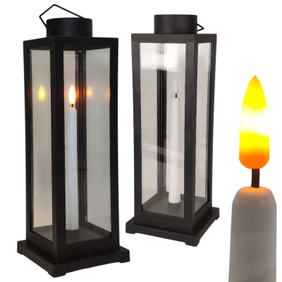 Latarenka wysoka z świecą LED  - czarna [9/9]