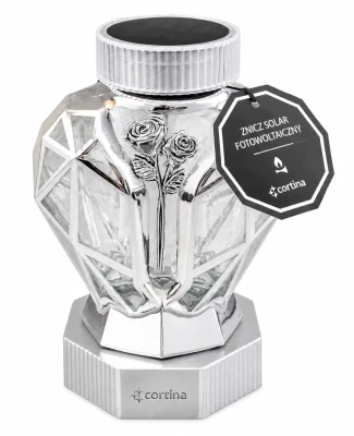 Znicz solarny Premium galwanizowany kolor srebrny [6/6] 