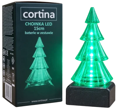 Wkład świeca choinka led 15 CM - kolor zielony [10/40]