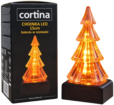 Wkład świeca choinka led 15 CM - ciepły biały [10/40]