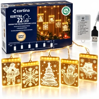 Kurtyna 22 LED na okno lub balkon - WW [1/20]