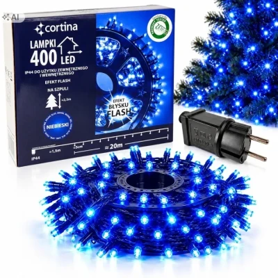 Lampki 400 LED zewnętrzne flash - BLUE [1/12]