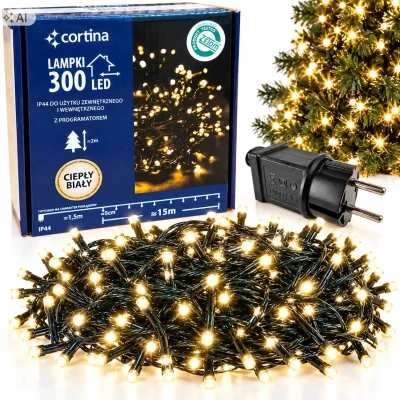 Lampki 300 LED zewnętrzne - WW [ 1/12 ]