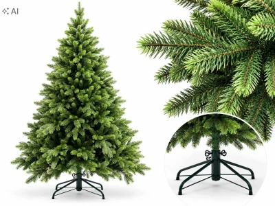 Choinka sztuczna 220 cm jak żywa PREMIUM- Świerk Alpejski PE