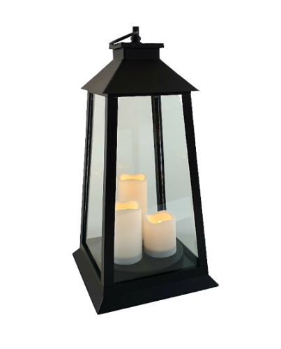 Latarenka lampion Led z 3 świecami na baterie duża 38cm