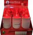Wkład Santo Led do zniczy na baterie , zestaw wkładów kolor czerwony.