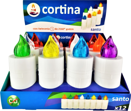 Wkład Santo Led do zniczy na baterie , zestaw wkładów 8 kolorów