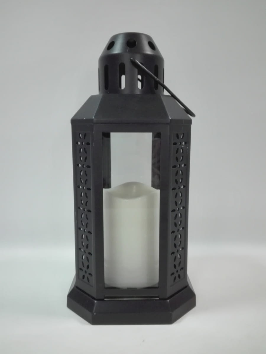 LATARENKA LAMPION LED CZARNY ŚWIECA BATERIE 2xR6 Kod producenta Latarenka dekoracyjna + Świeczka