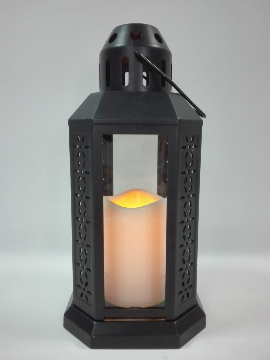 LATARENKA LAMPION LED CZARNY ŚWIECA BATERIE 2xR6 Kod producenta Latarenka dekoracyjna + Świeczka